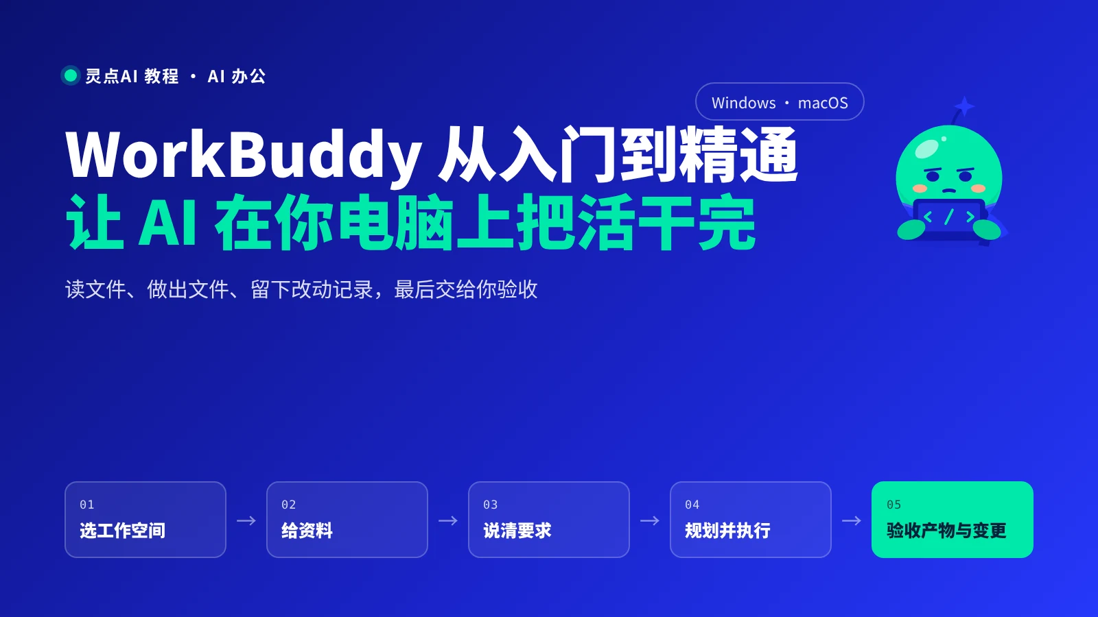 WorkBuddy 从入门到精通:选工作空间、给资料、说清要求、规划并执行、验收产物与变更